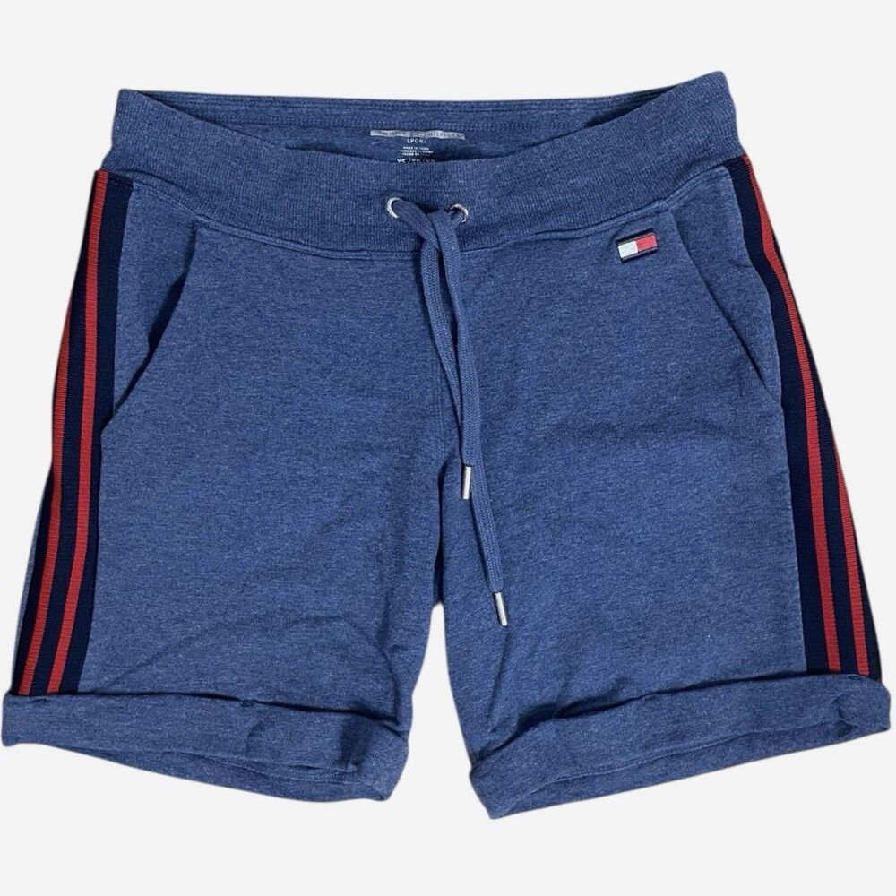 Tommy Hilfiger Sport Shorts Blue Drawstring Stretch Athletic Lounge XS